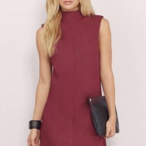 Tobi MIKAEILA POPLIN WINE SHIFT DRESS